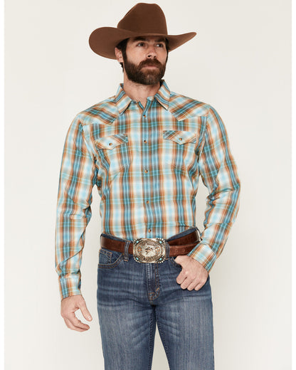 Cody James Men's Solstice Plaid Print Long Sleeve Snap Western Shirt