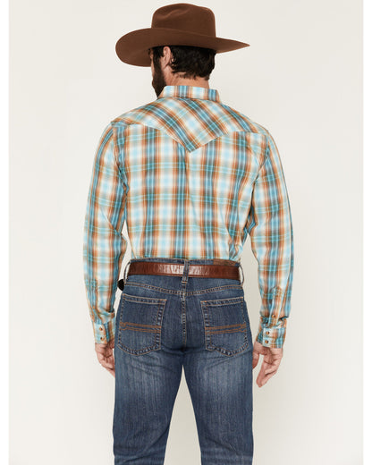 Cody James Men's Solstice Plaid Print Long Sleeve Snap Western Shirt