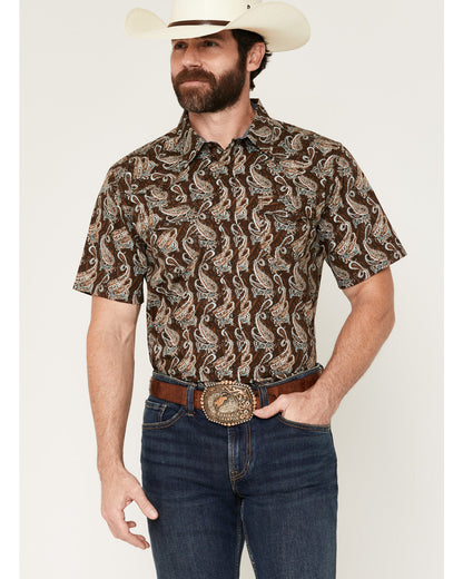 Cody James Men's Easy Livin' Paisley Print Short Sleeve Snap Western S