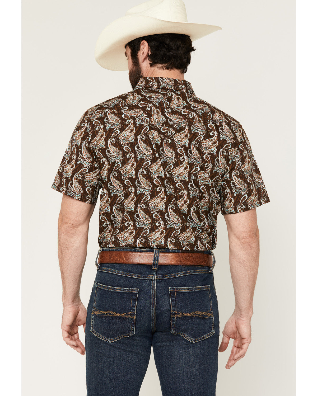 Cody James Men's Easy Livin' Paisley Print Short Sleeve Snap Western S