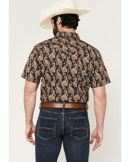 Cody James Men's Easy Livin' Paisley Print Short Sleeve Snap Western S