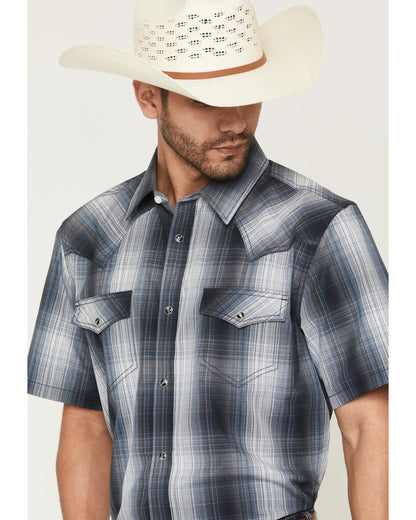 Cody James Men's Weed Wacker Plaid Print Short Sleeve Snap Western Shi