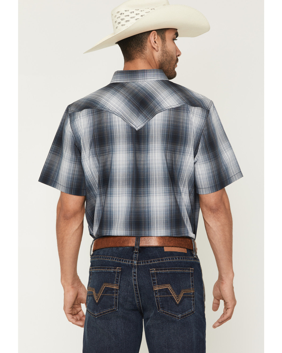 Cody James Men's Weed Wacker Plaid Print Short Sleeve Snap Western Shi