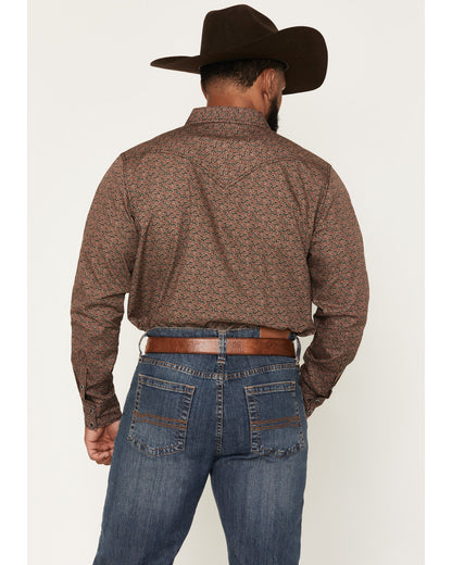 Cody James Men's Fireball Geo Print Long Sleeve Snap Western Shirt