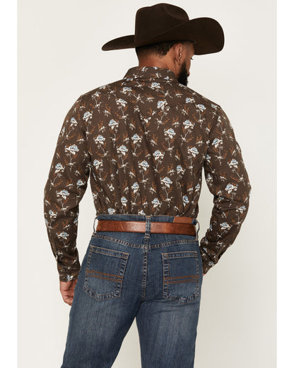 Cody James Men's Night Cap Floral Print Long Sleeve Snap Western Shirt