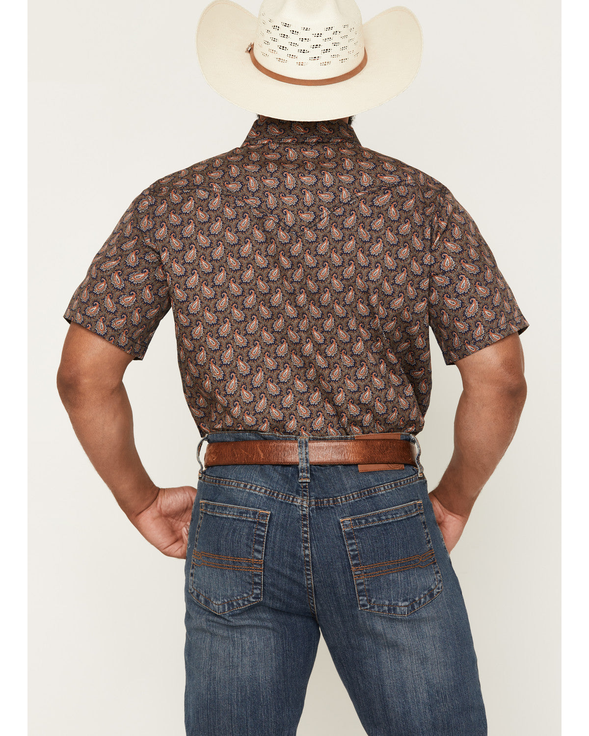 Cody James Men's 2 Step Paisley Print Short Sleeve Snap Western Shirt