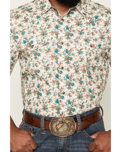 Cody James Men's Blossom Floral Print Short Sleeve Snap Western Shirt