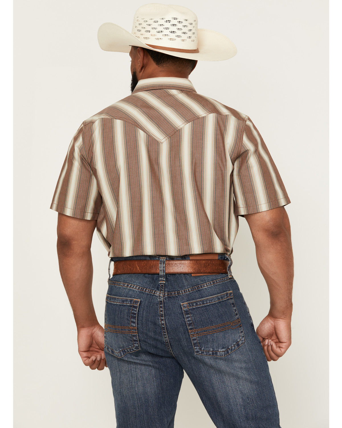 Cody James Men's Gopher Striped Print Short Sleeve Snap Western Shirt