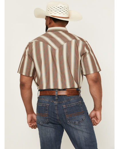 Cody James Men's Gopher Striped Print Short Sleeve Snap Western Shirt