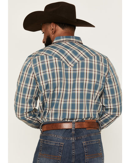 Cody James Men's Niagara Falls Plaid Print Long Sleeve Snap Western Sh