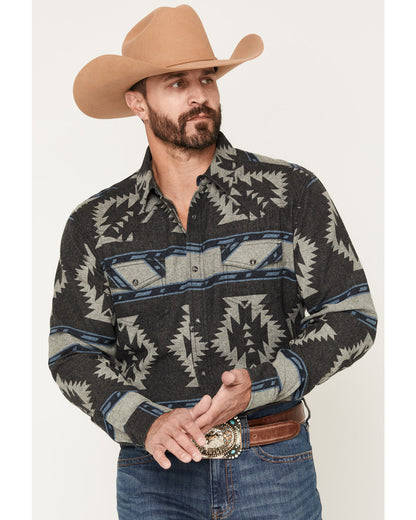 Cody James Men's Sun Burn Southwestern Print Long Sleeve Snap Flannel