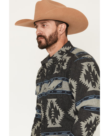 Cody James Men's Sun Burn Southwestern Print Long Sleeve Snap Flannel