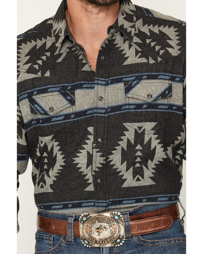 Cody James Men's Sun Burn Southwestern Print Long Sleeve Snap Flannel
