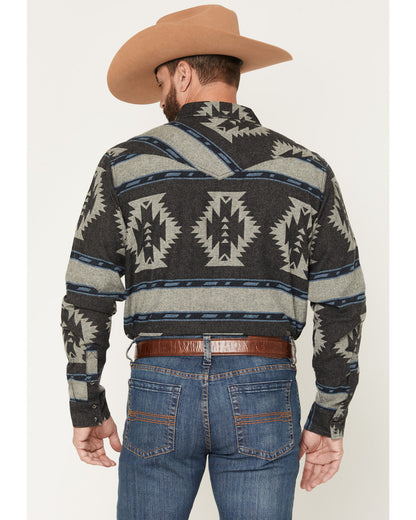 Cody James Men's Sun Burn Southwestern Print Long Sleeve Snap Flannel