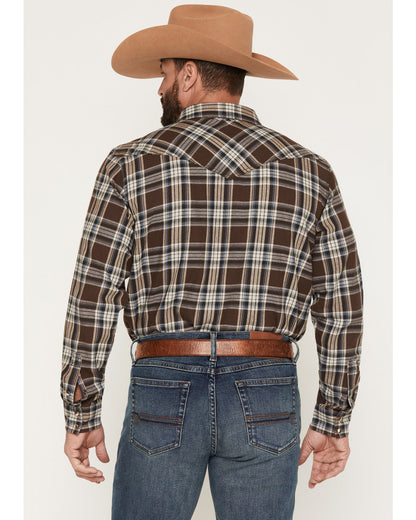 Cody James Men's Mud Pit Plaid Print Long Sleeve Snap Flannel Shirt