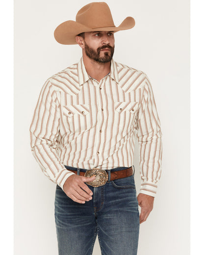 Cody James Men's Trigger Striped Print Long Sleeve Snap Western Shirt