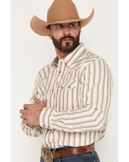 Cody James Men's Trigger Striped Print Long Sleeve Snap Western Shirt