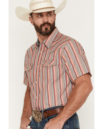 Cody James Men's Old Skool Striped Short Sleeve Snap Western Shirt