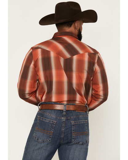Cody James Men's Lure Lurex Plaid Print Long Sleeve Snap Stretch Weste