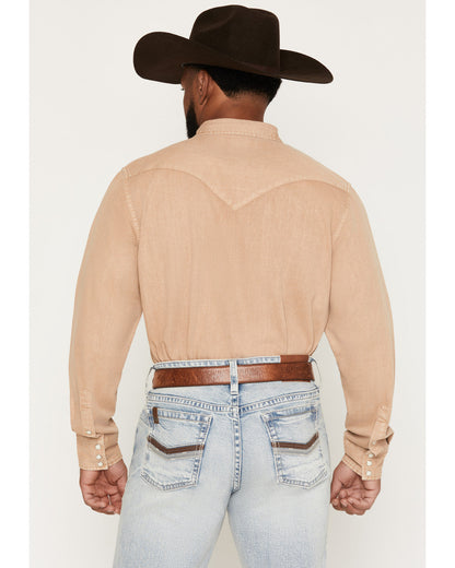 Cody James Men's Solid Long Sleeve Snap Denim Western Shirt