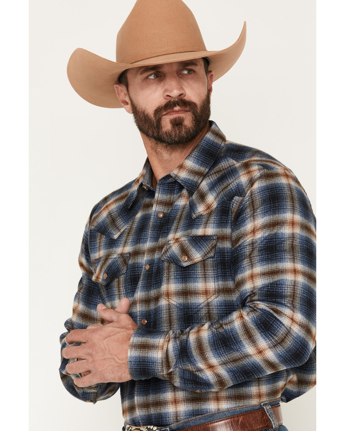 Cody James Men's Sequoia Plaid Print Long Sleeve Snap Flannel Shirt