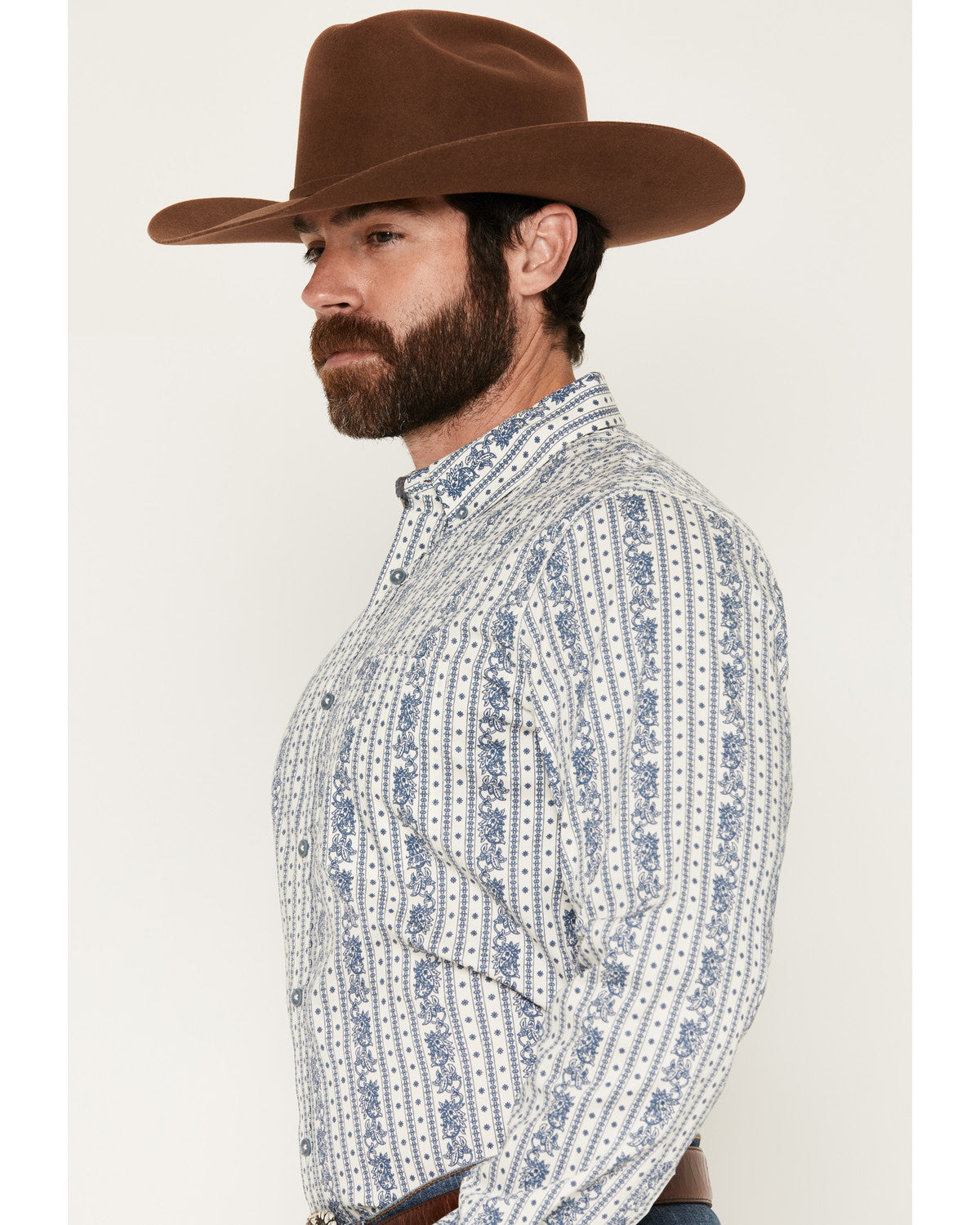 Cody James Men's Day Drinker Floral Stripe Print Long Sleeve Button-Do