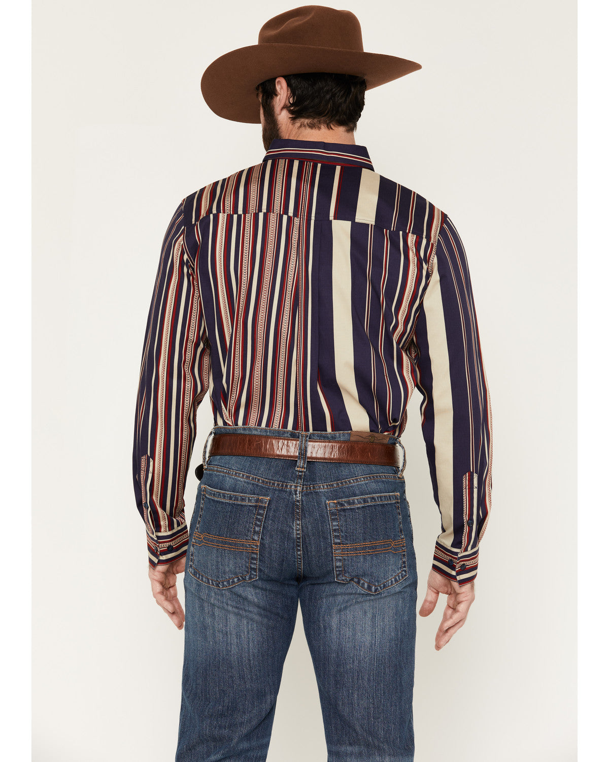 Cody James Men's Red Dog Southwestern Stripe Print Long Sleeve Button-