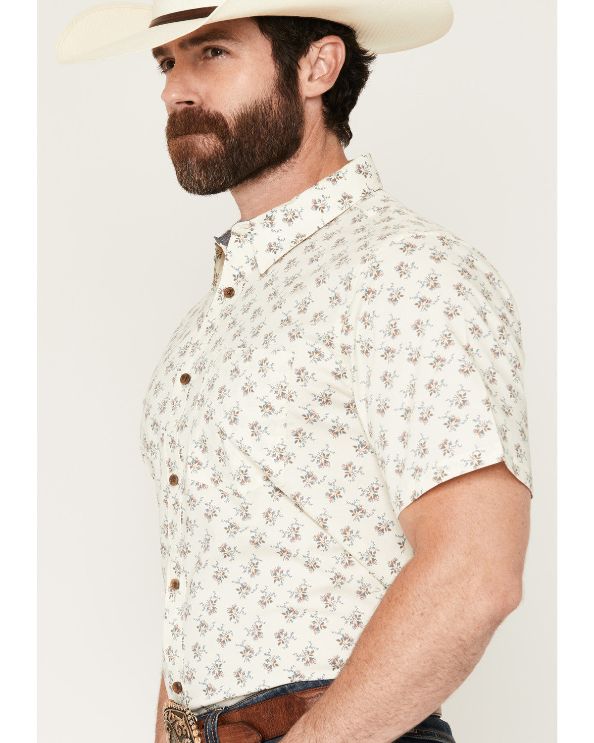 Cody James Men's Off Chute Floral Print Short Sleeve Button-Down Stret