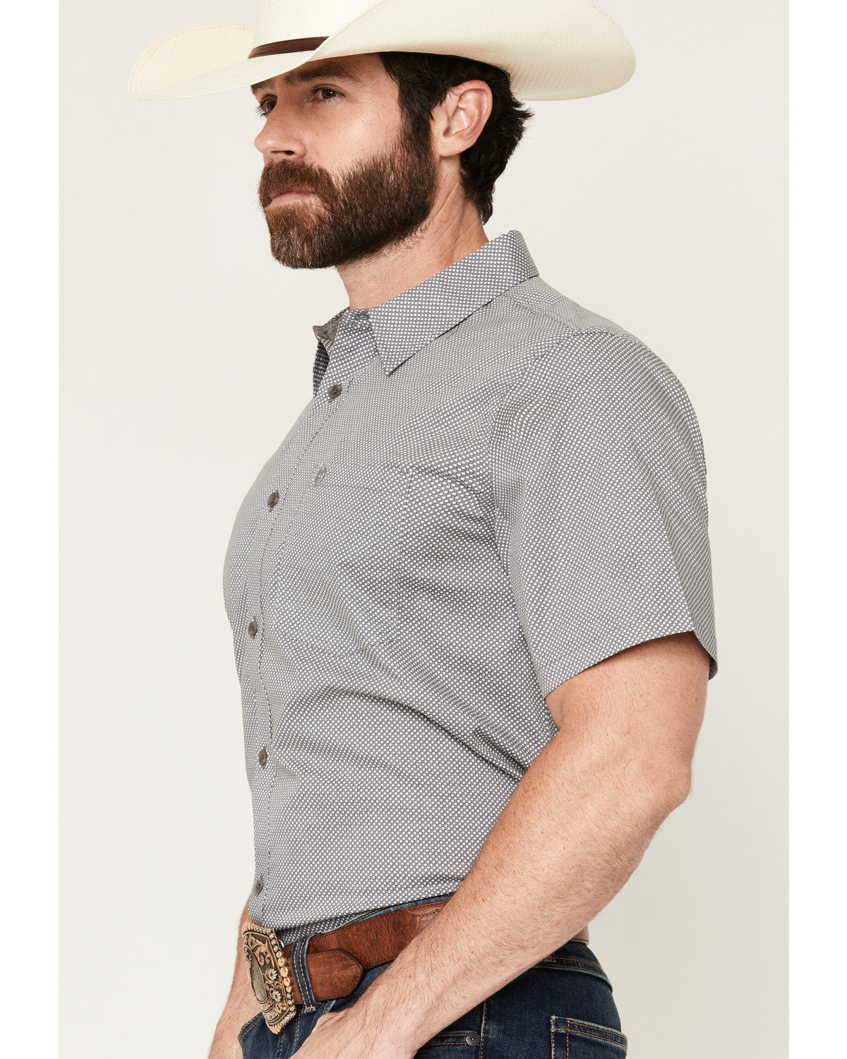 Cody James Men's Astro Geo Print Short Sleeve Button-Down Stretch West