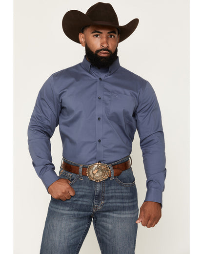 Cody James Men's Solid Long Sleeve Button-Down Stretch Western Shirt