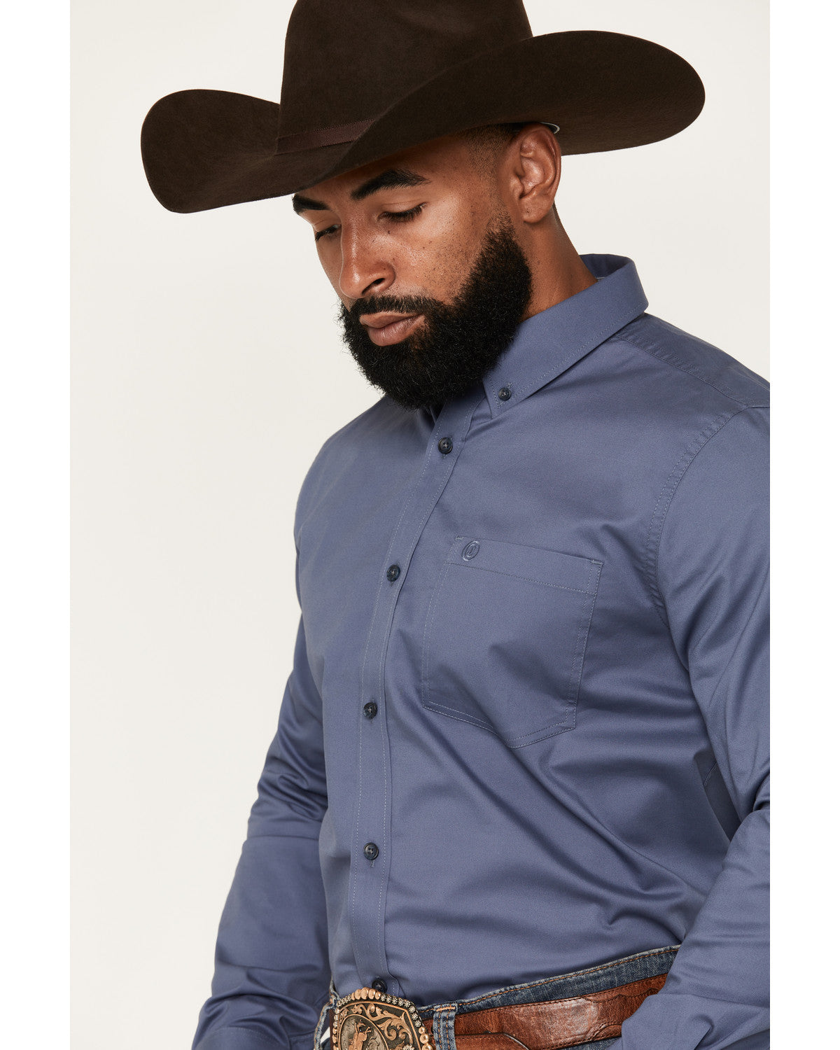 Cody James Men's Solid Long Sleeve Button-Down Stretch Western Shirt