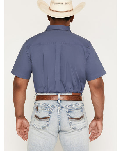 Cody James Men's Solid Twill Short Sleeve Button-Down Stretch Western