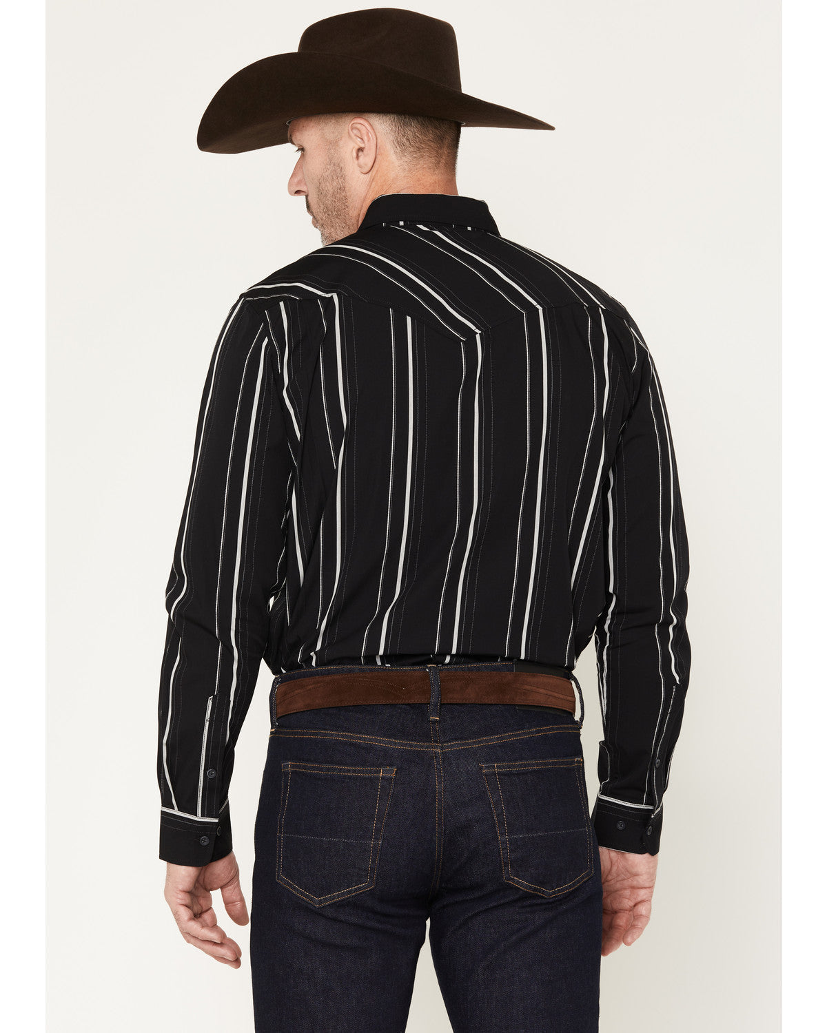 Cody James Black 1978® Men's Elm Striped Long Sleeve Button-Down Weste