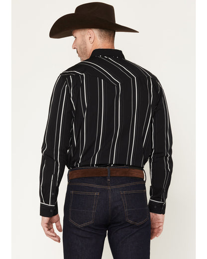 Cody James Black 1978® Men's Elm Striped Long Sleeve Button-Down Weste