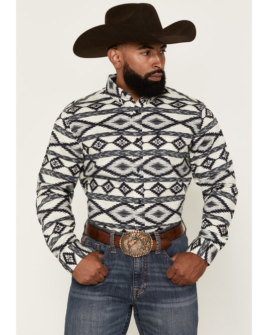 Cody James Men's Tiki Room Southwestern Print Long Sleeve Button-Down