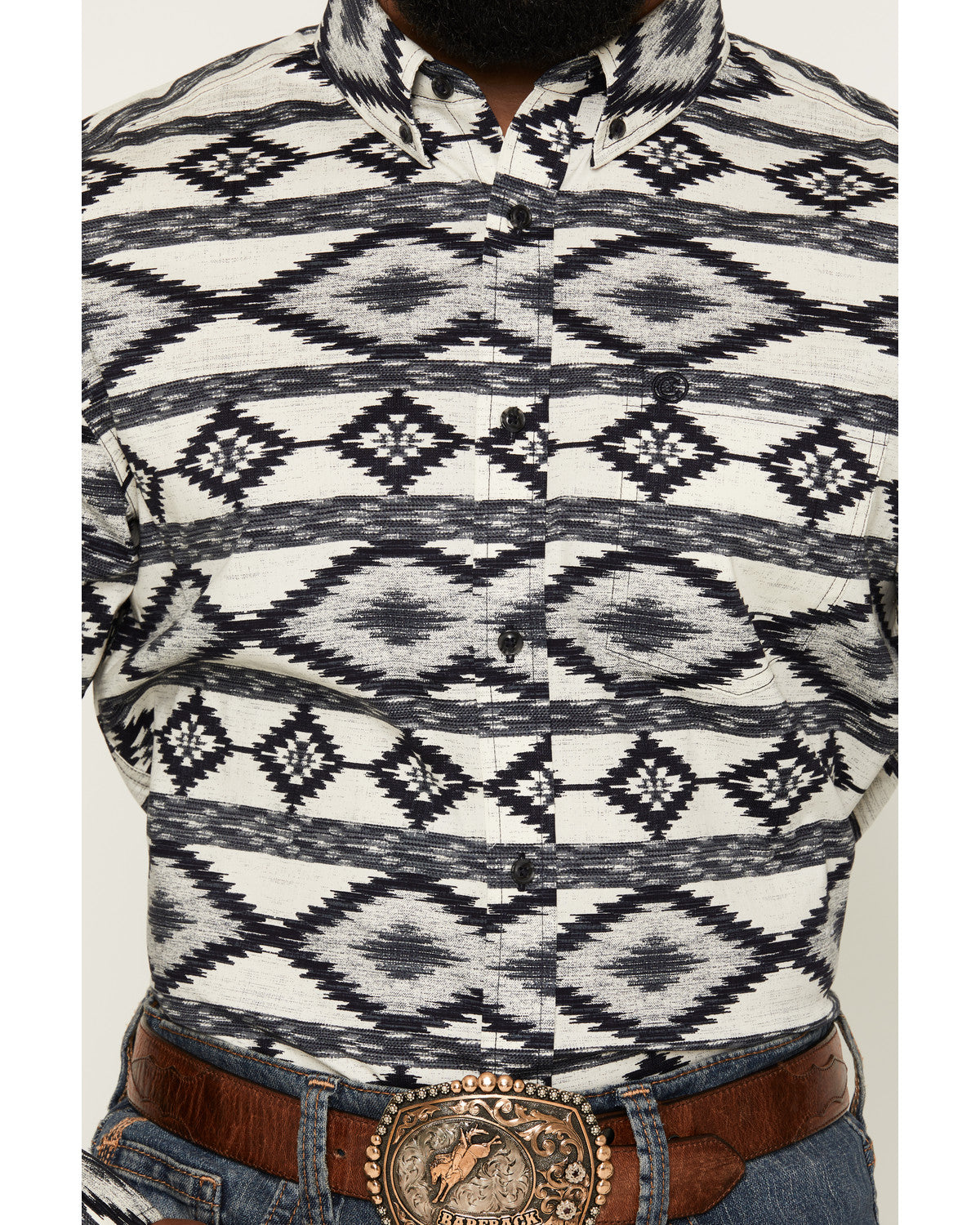 Cody James Men's Tiki Room Southwestern Print Long Sleeve Button-Down