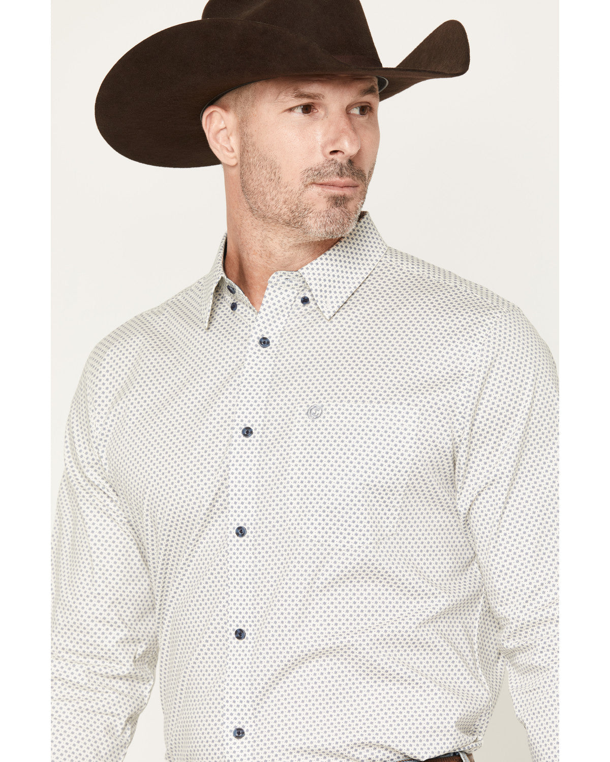 Cody James Men's NFR Geo Print Long Sleeve Button-Down Stretch Western