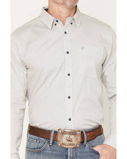Cody James Men's NFR Geo Print Long Sleeve Button-Down Stretch Western